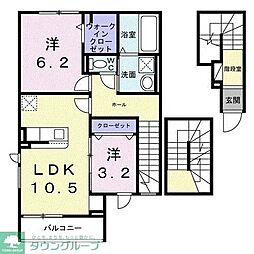 ヒカルサ小平栄町 3階2LDKの間取り