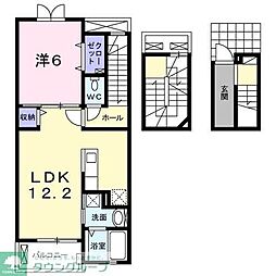 ムーンダスト・ガーデン 3階1LDKの間取り
