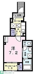 ブリュームII 1Kの間取図画像