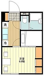 レオパレス櫻の夢 1Kの間取図画像