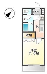 チェリーブロッサム 1Kの間取図画像