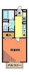 イーストヴィラ 1Kの間取図画像