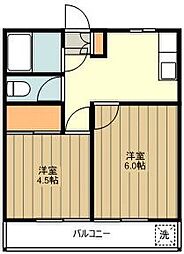 メゾン聖武 2DKの間取図画像
