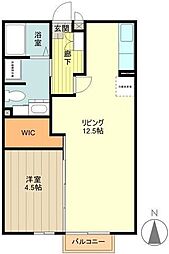 ボナールパークA 1LDKの間取図画像