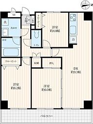 ダイエー上北台ビル 2DKの間取図画像