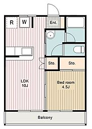 第2小町コーポ 1LDKの間取図画像