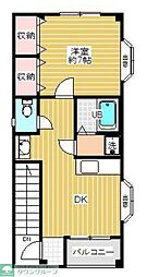 ブロッサム青梅2 1DKの間取図画像
