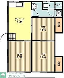 サンハイツ小作 3DKの間取図画像