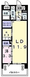 アイビーコート武蔵野 1LDKの間取図画像