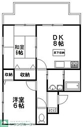 ネイビーハイム 2DKの間取図画像