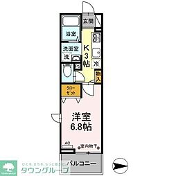 ビューテラス 1Kの間取図画像