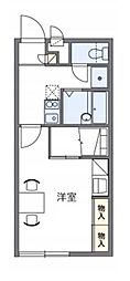 レオパレスポートサイド2 1Kの間取図画像
