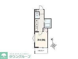 MELLAS青梅II 1Kの間取図画像