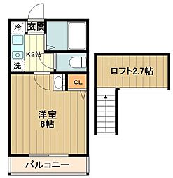 エクセレンス立川 1Kの間取図画像