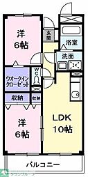 ヴィレッジ水車 2LDKの間取図画像