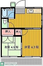 コーポ高崎 2Kの間取図画像