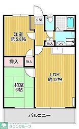 リベルテノバンブル 2LDKの間取図画像