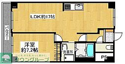 サンエイトONO2 1LDKの間取図画像