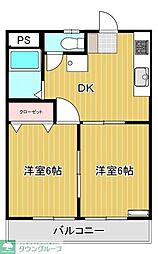 モンテヴェルデ 2DKの間取図画像