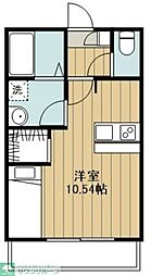 Modena ワンルームの間取図画像