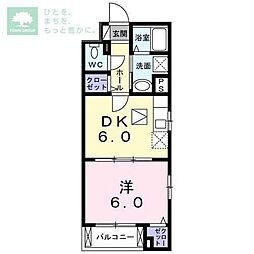JR総武線 小岩駅 徒歩10分の賃貸アパート 2階1DKの間取り