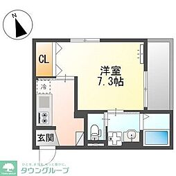 JR総武線 津田沼駅 徒歩5分の賃貸アパート 2階1Kの間取り