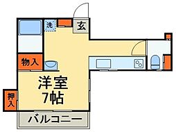 ＣＡＳＡ.M.K 3階ワンルームの間取り