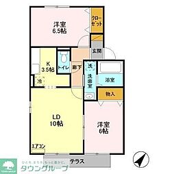 ヴィクトワール・コート 1階2LDKの間取り