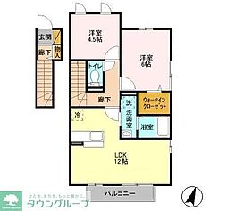 ピアファーレ 2階2LDKの間取り