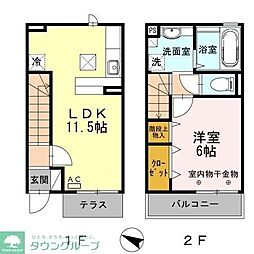 カーサセグーラ 2階1LDKの間取り
