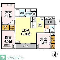 セレスティア西瑞江 1階3LDKの間取り