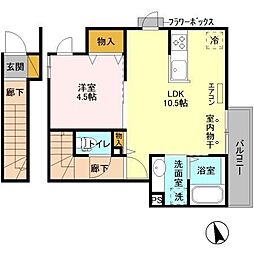フェリーチェ奏の杜 1LDKの間取り