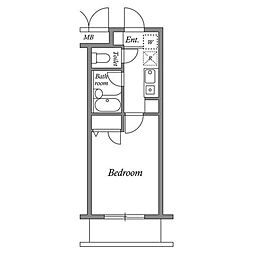 ルクレ津田沼 1階1Kの間取り