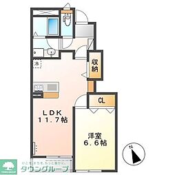 エスペランサ　Ａ 1階1LDKの間取り