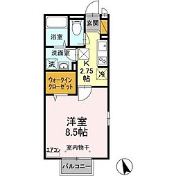 サンエールＭＳ 1階1Kの間取り