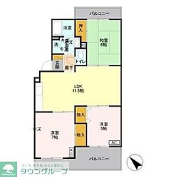 ボアクレールＡ 1階3LDKの間取り