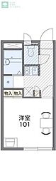 レオパレスカーサ 1階1Kの間取り