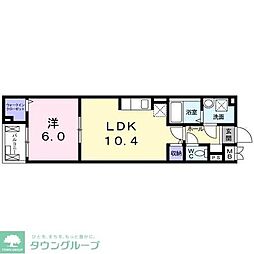 バルーム　10 2階1LDKの間取り
