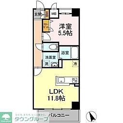 ベルファミーユ高根台II 5階1LDKの間取り