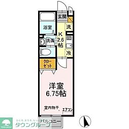 サンモール 2階1Kの間取り