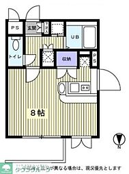 モア・リッシェル南行徳 1階ワンルームの間取り