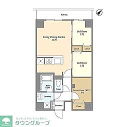 グランカーサ西葛西 5階2SLDKの間取り