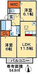 京成松戸線 京成津田沼駅 徒歩7分の賃貸アパート 1階2LDKの間取り