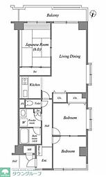 カッシア習志野 4階3LDKの間取り