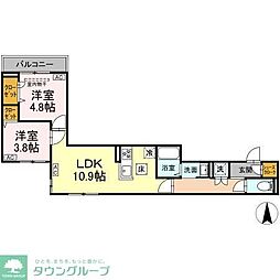 セレスティア南篠崎町 2LDKの間取図画像