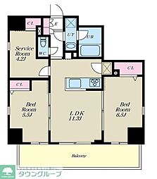 Alivis西葛西norte 2SLDKの間取図画像