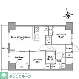 コンフォリア・リヴ南砂町EAST 3LDKの間取図画像