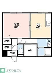 ジョイクレアA 1DKの間取図画像