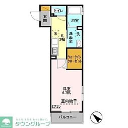 foryou新浦安 1Kの間取図画像