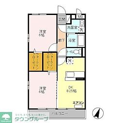 コンフォール瑞江3 2DKの間取図画像